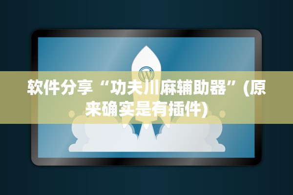 软件分享“功夫川麻辅助器	”(原来确实是有插件)