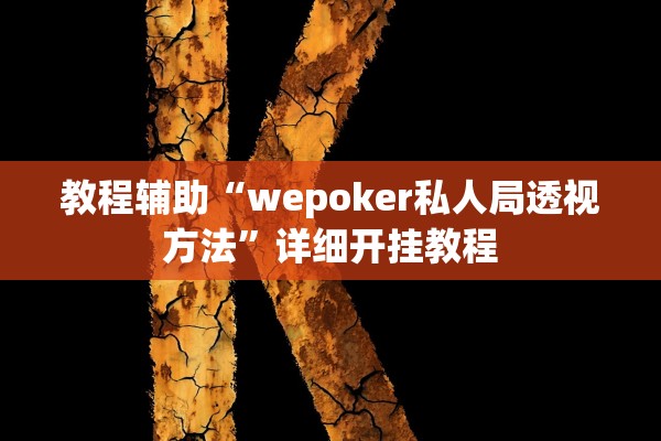 教程辅助“wepoker私人局透视方法”详细开挂教程