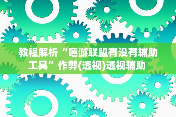 教程解析“嘻游联盟有没有辅助工具”作弊(透视)透视辅助 