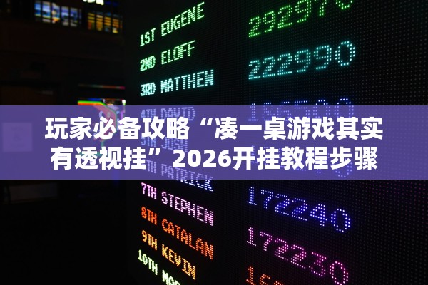 玩家必备攻略“凑一桌游戏其实有透视挂”2026开挂教程步骤