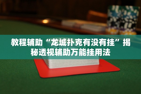 教程辅助“龙城扑克有没有挂”揭秘透视辅助万能挂用法