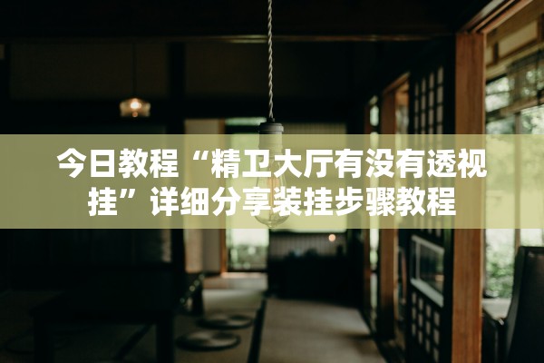 今日教程“精卫大厅有没有透视挂	”详细分享装挂步骤教程