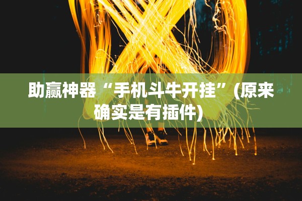助赢神器“手机斗牛开挂	”(原来确实是有插件) 