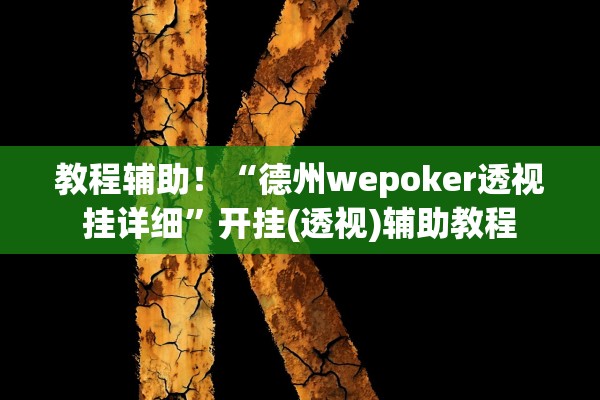 教程辅助！“德州wepoker透视挂详细”开挂(透视)辅助教程