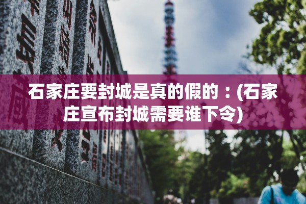 石家庄要封城是真的假的︰(石家庄宣布封城需要谁下令)