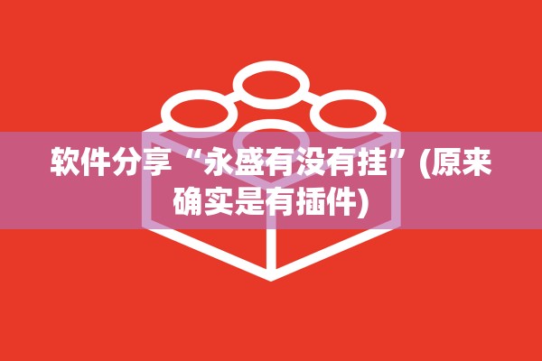 软件分享“永盛有没有挂”(原来确实是有插件)