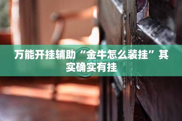 万能开挂辅助“金牛怎么装挂”其实确实有挂
