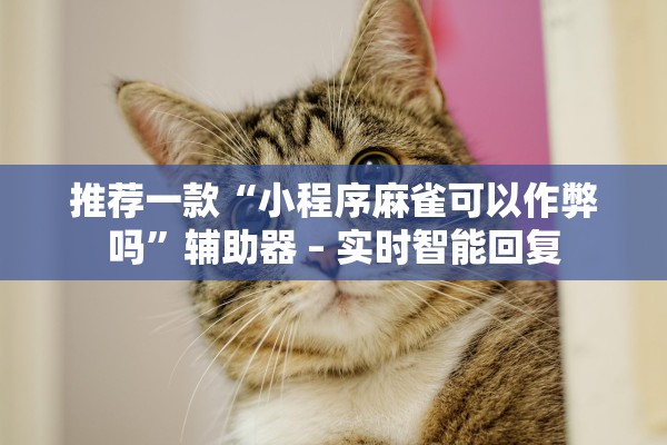推荐一款“小程序麻雀可以作弊吗”辅助器 – 实时智能回复