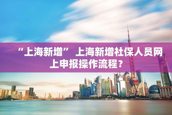 “上海新增” 上海新增社保人员网上申报操作流程？