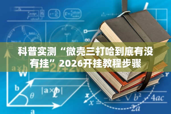 科普实测“微壳三打哈到底有没有挂”2026开挂教程步骤