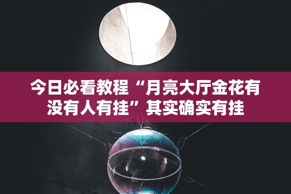 今日必看教程“月亮大厅金花有没有人有挂	”其实确实有挂