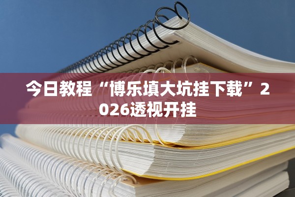 今日教程“博乐填大坑挂下载”2026透视开挂