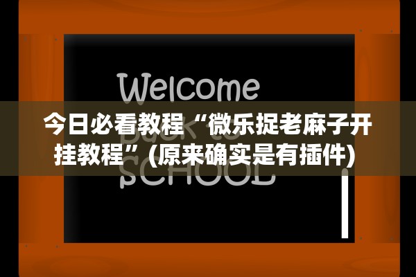 今日必看教程“微乐捉老麻子开挂教程	”(原来确实是有插件) 