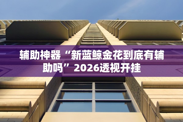 辅助神器“新蓝鲸金花到底有辅助吗”2026透视开挂
