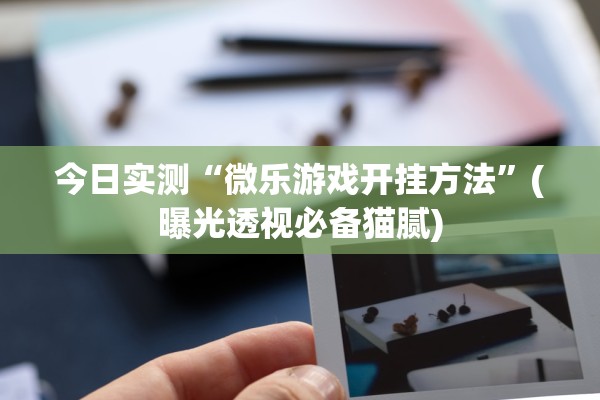 今日实测“微乐游戏开挂方法”(曝光透视必备猫腻)