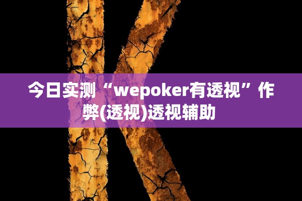 今日实测“wepoker有透视”作弊(透视)透视辅助 