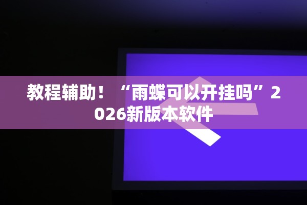 教程辅助！“雨蝶可以开挂吗	”2026新版本软件