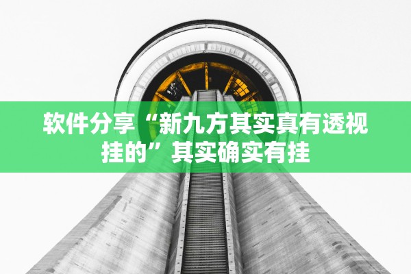 软件分享“新九方其实真有透视挂的”其实确实有挂