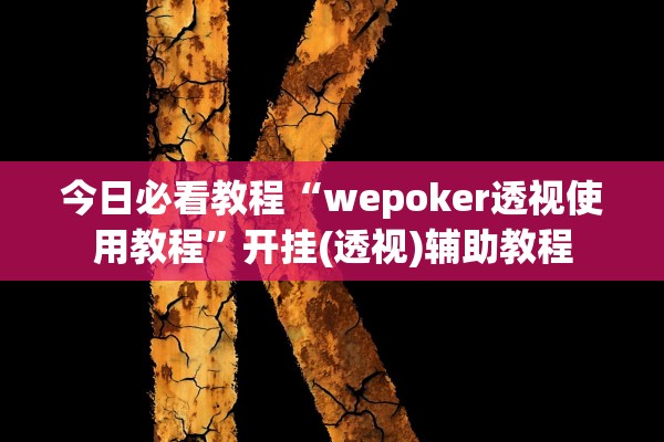 今日必看教程“wepoker透视使用教程”开挂(透视)辅助教程