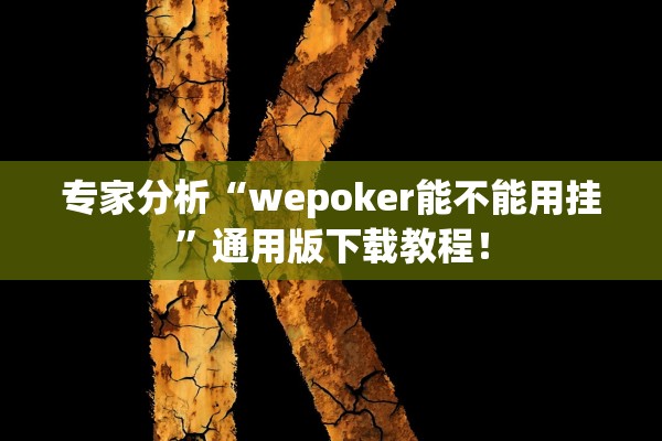 专家分析“wepoker能不能用挂”通用版下载教程！