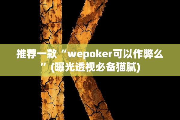 推荐一款“wepoker可以作弊么	”(曝光透视必备猫腻)