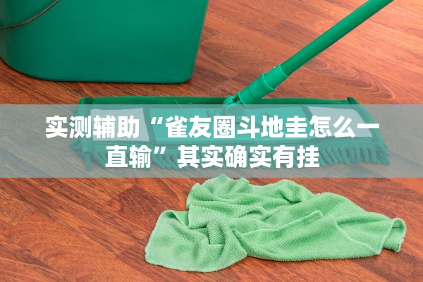 实测辅助“雀友圈斗地圭怎么一直输”其实确实有挂