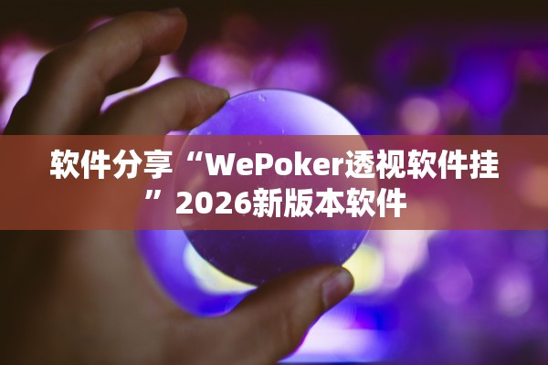 软件分享“WePoker透视软件挂	”2026新版本软件