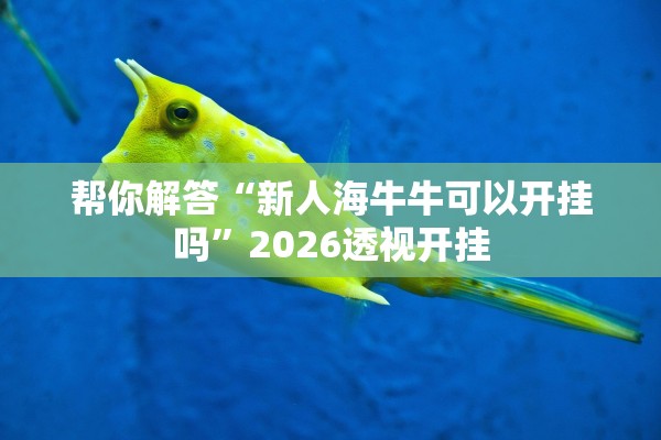 帮你解答“新人海牛牛可以开挂吗	”2026透视开挂