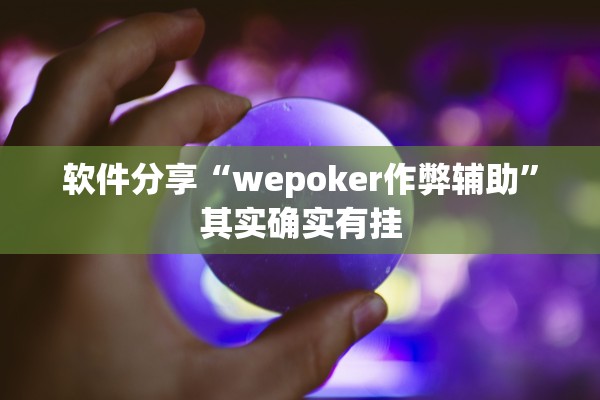 软件分享“wepoker作弊辅助”其实确实有挂