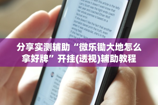 分享实测辅助“微乐锄大地怎么拿好牌”开挂(透视)辅助教程