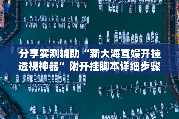 分享实测辅助“新大海互娱开挂透视神器”附开挂脚本详细步骤
