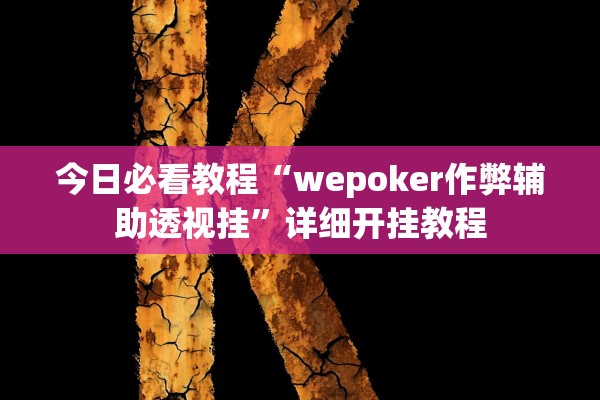 今日必看教程“wepoker作弊辅助透视挂”详细开挂教程