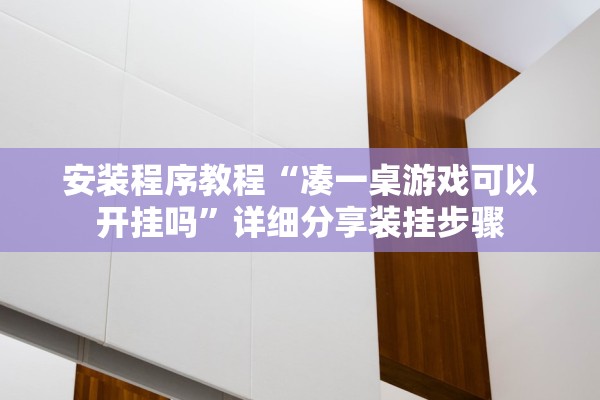 安装程序教程“凑一桌游戏可以开挂吗”详细分享装挂步骤