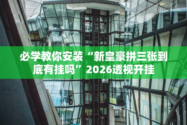 必学教你安装“新皇豪拼三张到底有挂吗	”2026透视开挂