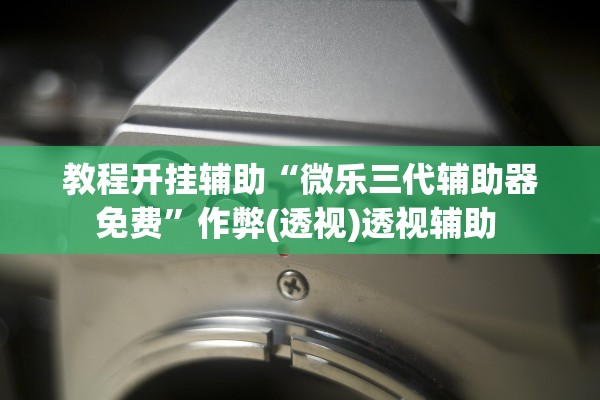 教程开挂辅助“微乐三代辅助器免费”作弊(透视)透视辅助 