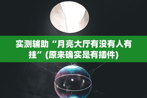 实测辅助“月亮大厅有没有人有挂”(原来确实是有插件)