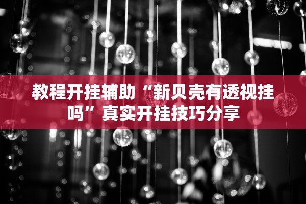 教程开挂辅助“新贝壳有透视挂吗	”真实开挂技巧分享