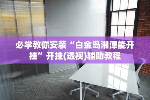 必学教你安装“白金岛湘潭能开挂”开挂(透视)辅助教程