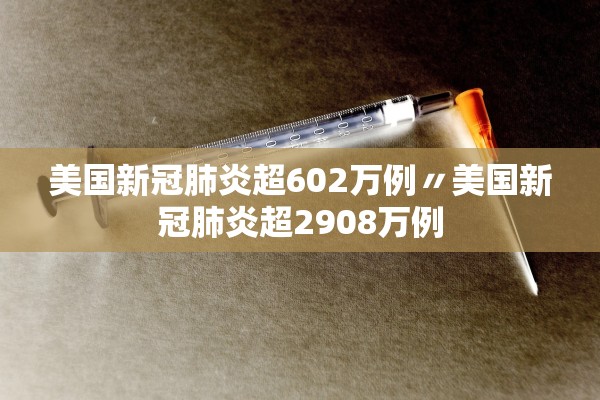美国新冠肺炎超602万例〃美国新冠肺炎超2908万例 美国新冠肺炎超602万例〃美国新冠肺炎超2908万例