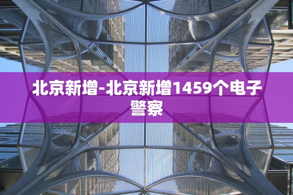 北京新增-北京新增1459个电子警察 北京新增-北京新增1459个电子警察