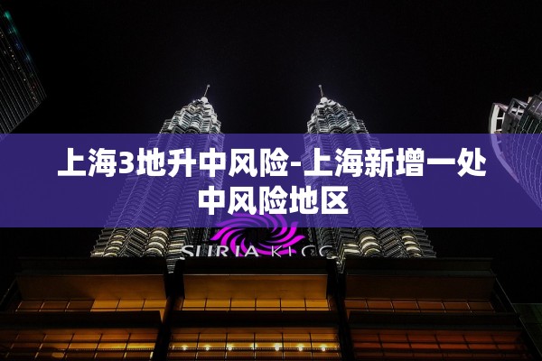 上海3地升中风险-上海新增一处中风险地区