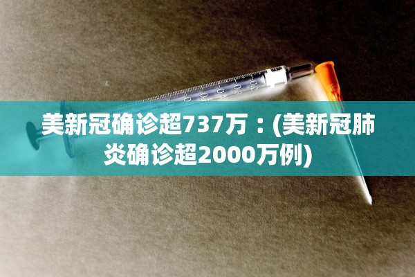 美新冠确诊超737万︰(美新冠肺炎确诊超2000万例) 美新冠确诊超737万︰(美新冠肺炎确诊超2000万例)