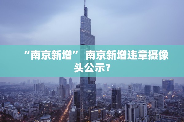 “南京新增	” 南京新增违章摄像头公示？