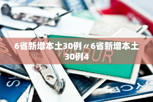 6省新增本土30例〃6省新增本土30例4 6省新增本土30例〃6省新增本土30例4